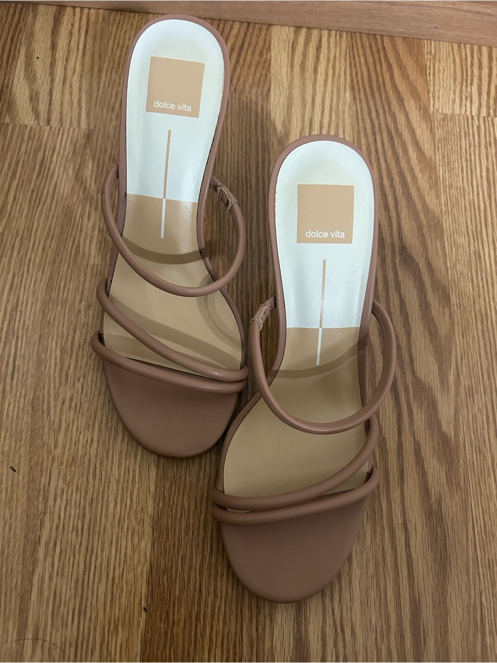 Dolce Vita Mauve Taupe Strappy Slide Heels